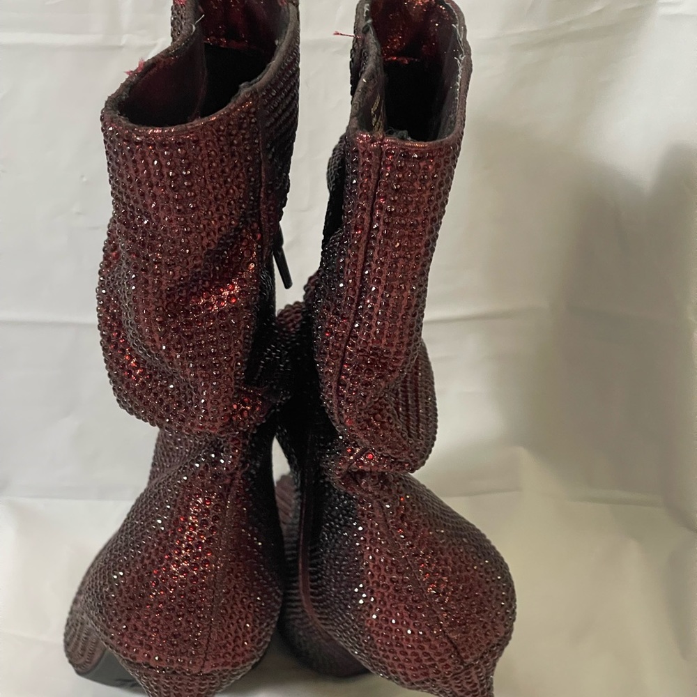 Thalia Sodi red studded sparkling boots, NWT, size 6 - Picture 7 of 8